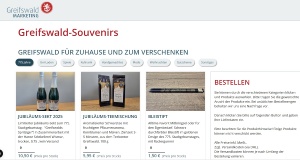 Online-Shop Greifswald-Information © Pressestelle Screenshot zum neuen Online-Shop der Greifswald-Information