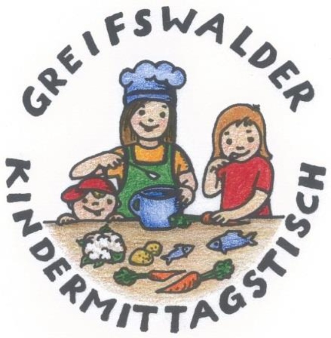 Logo KMT © KMT gezeichnetes LOGO vom Kindermittagstisch, Kinder beim Kochen