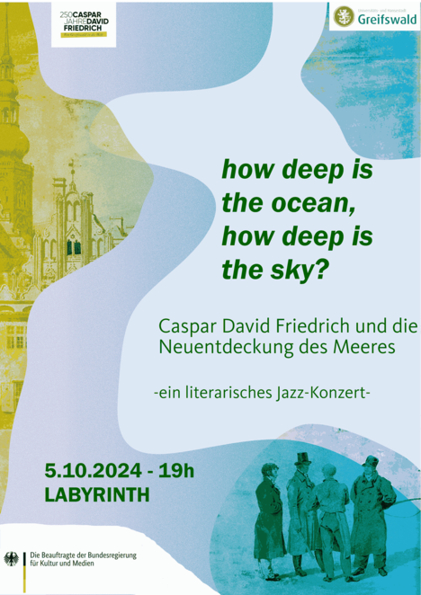 Literarisches Jazz-Konzert "How deep is the Ocean, How deep is the sky?" am Sa., 05.10. um 19:00 Uhr im abyrinth in der Schwalbe in der Maxim-Gorki-Straße 1