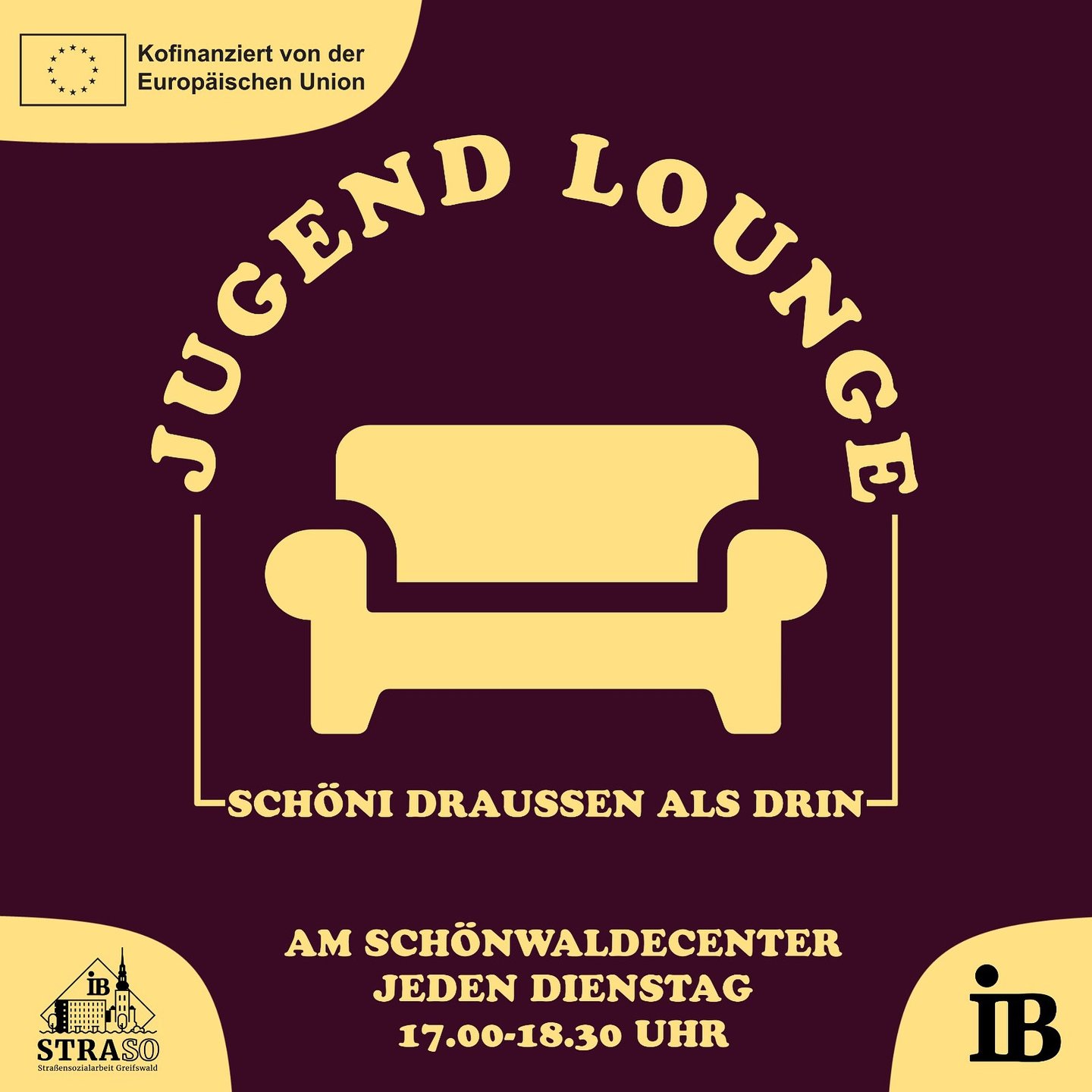 Jugendlounge am Schönwalde-Center jeden Dienstag von 17:00 bis 19:00 Uhr