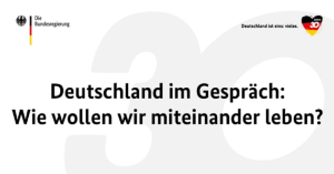 Deuschland im Gespräch Greifswald-Osnabrück allg © Bundesregierung Logo