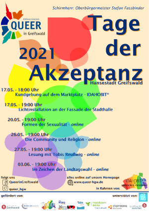 Plakat Tag der Akzeptanz 2021 © Aktionsbündnis Queer Plakat Tag der Akzeptanz