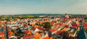 Luftbildaufnahme von Greifswald - Blick vom Dom