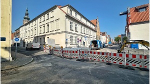 Havarie der Trinkwasserleitung Domstraße Ecke Baderstraße