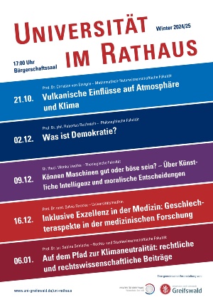 Plakat zur Reihe Universität im Rathaus im WS24