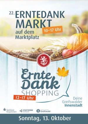 Plakat zum Erntedankmarkt und Erntedankshopping 2024