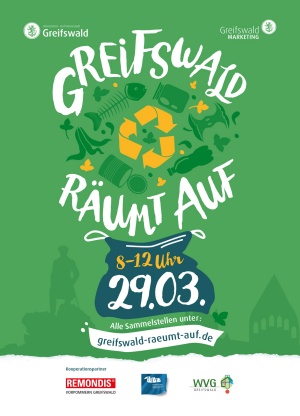 Flyer zum Aktionstag Greifswald räumt auf