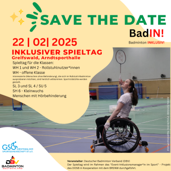 Plakat Badminton für alle - inklusive Veranstaltung am 22.02.2025